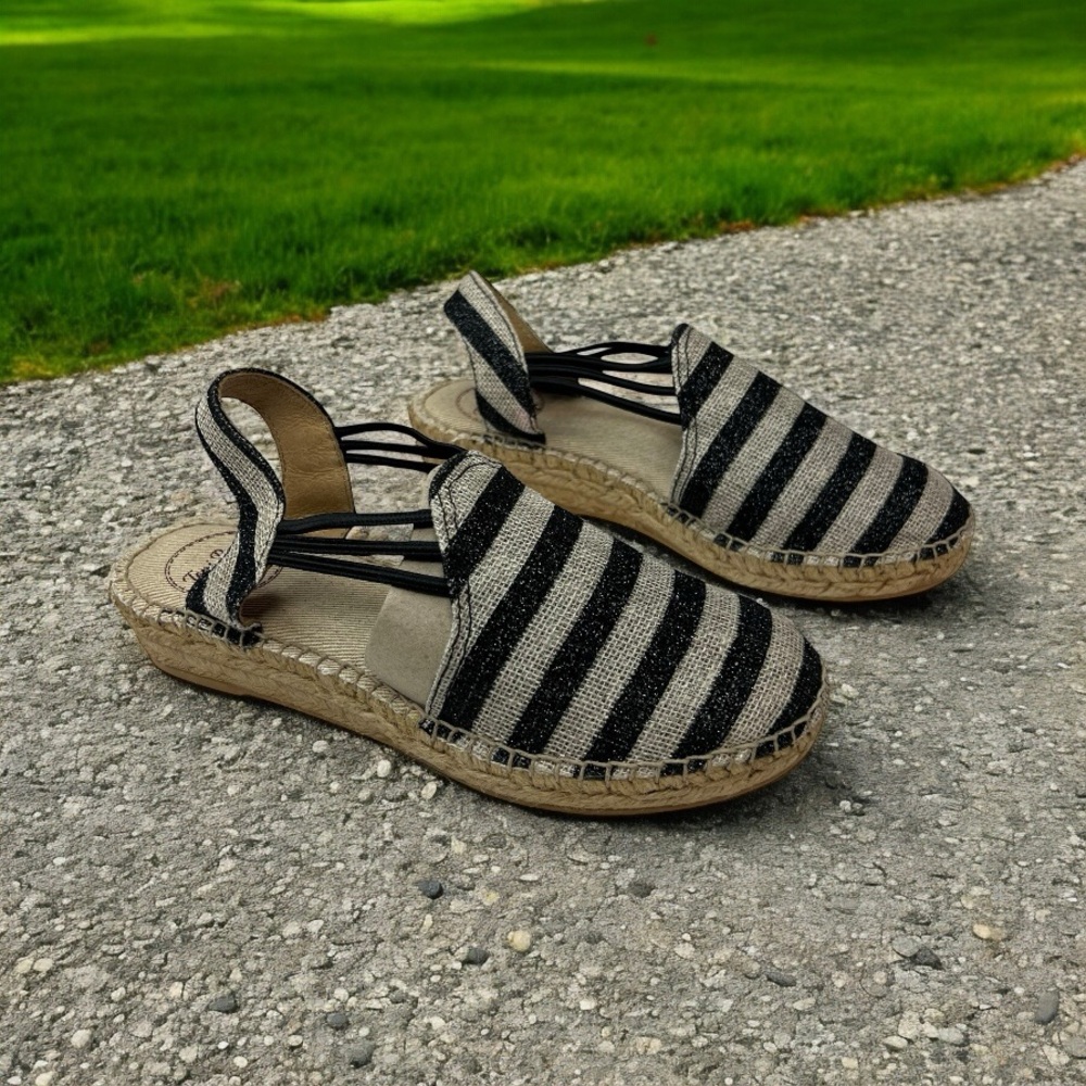 Toniโ Pons Striped Nancy Espadrille Sandals 35/4.5